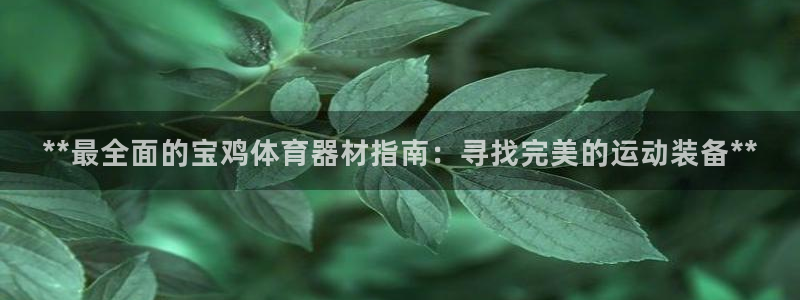 富联股份股票怎么样：**最全面的宝鸡体育器材指南：寻
